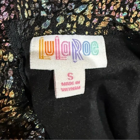 LuLaRoe Amelia Dress Unicorn Multicolored Mermaid Holographic/Iridescent Pattern